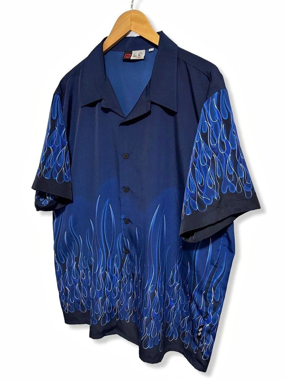 Vintage Y2K Flame Button Up Shirt